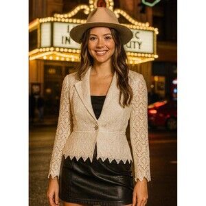 Reba Blazer Size 2x White Lace Western Cowgirl Country
